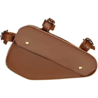 Sacs Triangle de Cadre de Vélo en Cuir PVC Grande Capacité avec 5 Positions Réglables Conception Bord Étroit pour Voyager Facilement Brown 682 brown