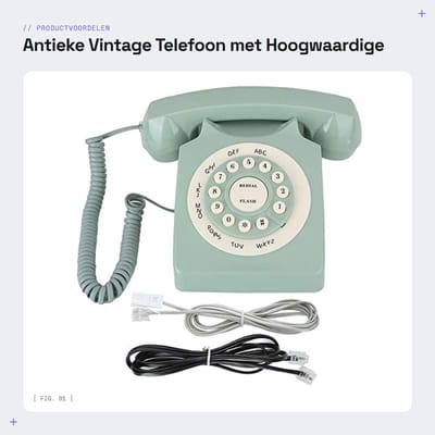 Dailygoods- Vaste Telefoon Vintage - ABS-materiaal - Hoge Gesprekskwaliteit - Groot Toetsenblok - Thuiskantoor - Stevig en Duurzaam