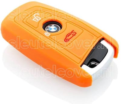 Autosleutel Hoesje geschikt voor BMW - SleutelCover - Silicone Autosleutel Cover - Sleutelhoesje Oranje