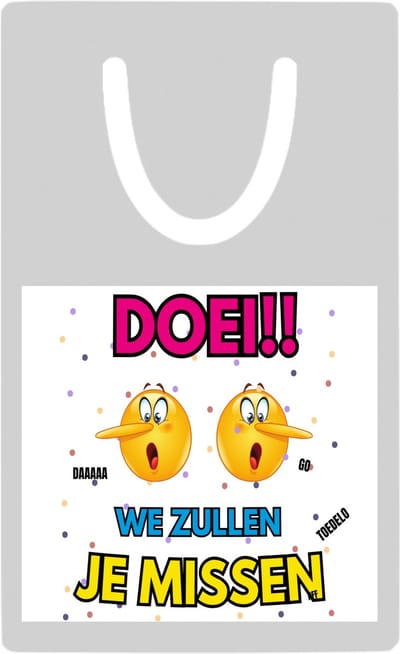 Hacebo® - Doei emoji metalen boekenlegger- Afscheid bedank cadeau - een collega - werk - afscheidscadeau - verjaardagscadeau Bladwijzer boekenleggers - 7.6 cm x 5cm