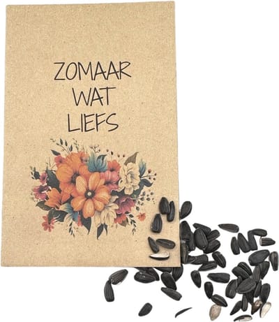 10 stuks, zomaar wat Liefs, zonnebloemzaden, zonnebloem,bedankje,attentie,klein kadootje,uitdeel,zomaar,onder 2 euro,