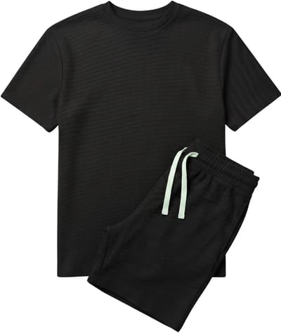 Zomerset Heren - Oversized T shirt en Shorts Heren - Twinset - GB-918 - Zwart - Maat XXL