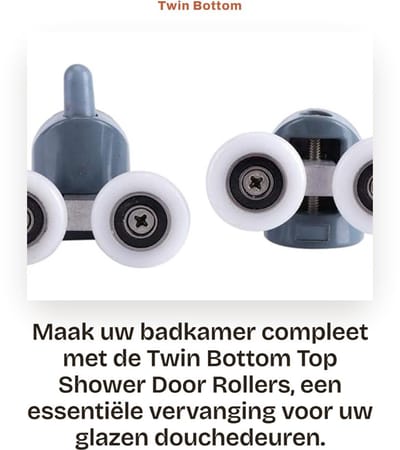 Dailygoods- Douchedeur Katrollen Hoogwaardig Kunststof/RVS - Vervangende Wielen - Badkameraccessoires - Geluidsarm - Geschikt voor 5/6 mm Glazen Deuren - Douchedeurwielen