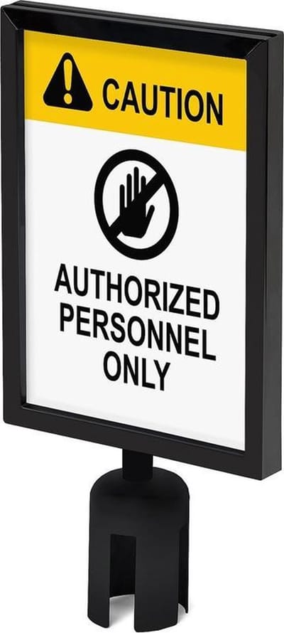 Topbord A4 voor Afzetpaal Flexi Economy Zwart - Syna BBEBLACKSIGNA4