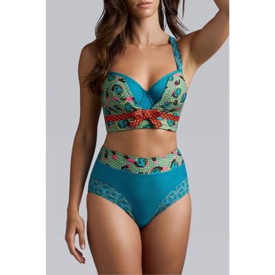Marlies Dekkers Gaia Blue And Green Plunge Balcony Bra Size: 70B | Bikinis Outlet | Dames | Blauw