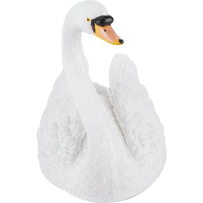 Figurine de cygne blanc flottant en résine, ornement pour paysage, décoration de jardinage white