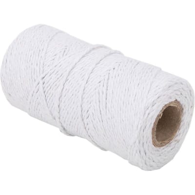 100m  328.1ft Couture Point Main DIY Artisanat Vintage Corde Tressée Ficelle de Jute (blanc)