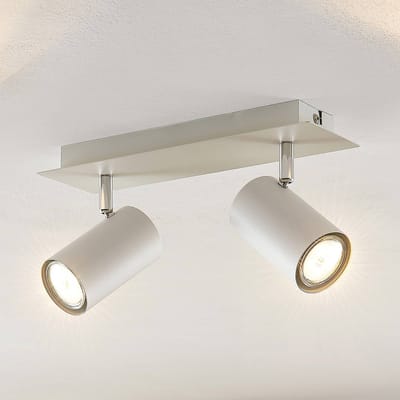 Lindby - buitenspot - 2lichts - Metaal - H: 15 cm - GU10 - wit