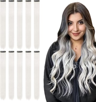 Clip-in Haarextensions in Wefts, Gele Haarstrengen voor Feestelijke Highlights, Kleurige Haarstrips voor Creatieve Looks