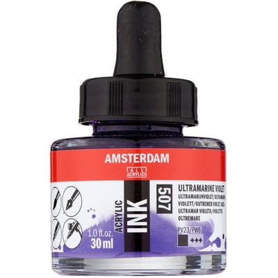 Flacon encre acrylique Acrylic Ink Amsterdam 30ml outremer violet violet