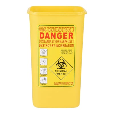 Jhubersproducts - Naaldencontainer - Medische Afvalcontainer - Geel - 1 Liter - Voor Tattoo en Medisch Gebruik - Veiligheid - Professioneel gebruik -