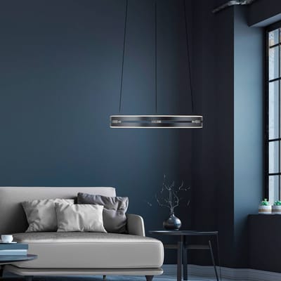 LED hanglamp PURE E-Loop, mystic grey, Ø 50 cm, aluminium, CCT