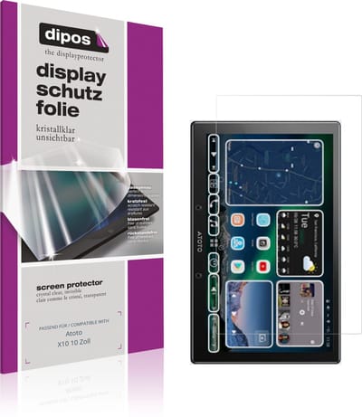 dipos – 2x Beschermfolie geschikt voor Atoto X10 10 Zoll | Krasbestendige & heldere Screenprotector Ultra-Thin