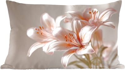 Sierkussens - Kussentjes Woonkamer - 60x40 cm - Lelies - Meeldraden - Roze - Wazig