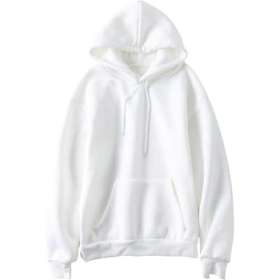 Dames Herfst Winter Hoodie Capuchon Effen Kleur Trekkoord Patch Zak Trui Lange Mouw Losse Zachte Warme Dames Hoodie XXL wit