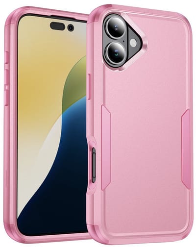 Mobiq - Layered Armor Hoesje geschikt voor iPhone 17 - roze