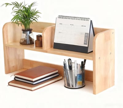 Houten Bureaurek 2-Laags - Bureau Organizer voor Efficiënte Desk Setup