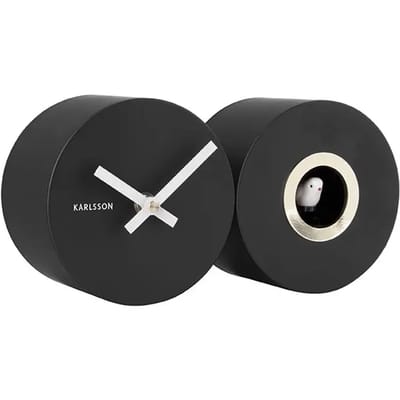 Karlsson Koekoeksklok Duo Cuckoo - Mat Zwart - 26x13x7,2cm - Scandinavisch