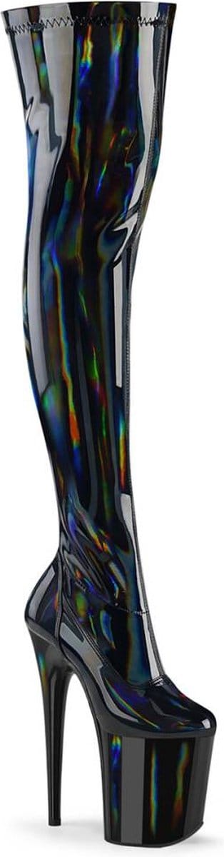 Pleaser - FLAMINGO3000HWR Plateau Overknee Laarzen - US 6 - 36 Shoes - Zwart