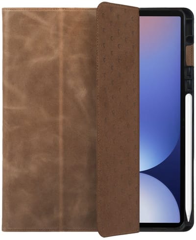 Rosso Elite Hoes Geschikt voor Samsung Galaxy Tab S11 Ultra - 2-in-1 Echt Leer Book Case en Back Cover - Magnetisch Uitneembaar Hoesje - Beschermhoes Bruin
