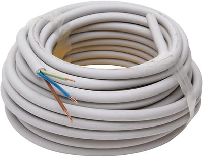 3-aderige Stroomkabel 3X1,5 Mm2 - 10 Meter voor Vaste Installatie in Vochtige Ruimtes
