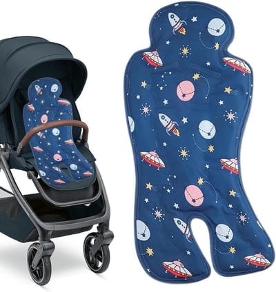 Verkoelende Autostoelmat - Kindermat Koel - Comfort Tijdens Reizen - Ademend Ventilatieontwerp - 68 x 33 cm - Sterrenhemel