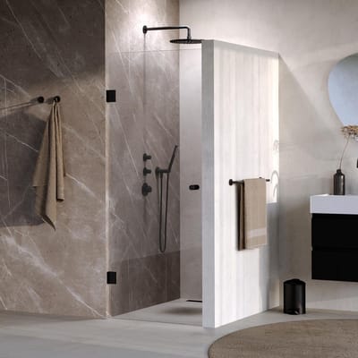 Brauer Void Carving nisdeur helder glas 60x200 omkeerbaar incl. glascoating mat zwart