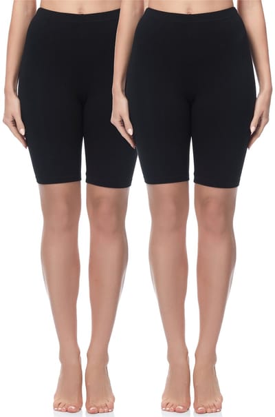 Be Mammy MS-MS10-200-LE-2P 2Pack Dames Zwangerschapsleggings Leggings - Sport - Vrijetijdsbroek - Kort - Katoen - Sporbroek – Yogabroek - Zwart/Zwart - XS
