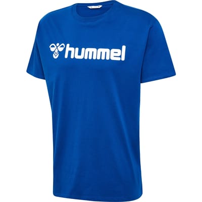 hummel Mannen T-Shirt Normale Pasvorm Stretch Ronde Hals Logo Sport Shirt