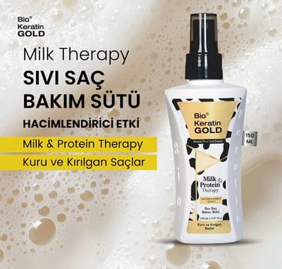 Bio Keratin Gold Milk & Protein Therapy Hair Milk 150 ml - Leave-in Conditioner Spray - Tegen Haarbreuk & Droog Haar - milk en proteïne conditioner - haarverzorging