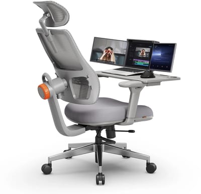 House of Balance Ergonomische Bureaustoel - Bureaustoel Gaming - Laptophouder - Grijs - Verstelbaar