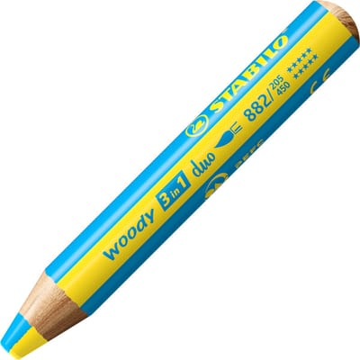 STABILO woody 3in1 duo Multitalent Potloden - Geel/Cyaan Blauw