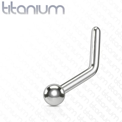 neuspiercing titanium L-bend basis ball 2mm - zilver - LMPiercings