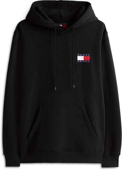 Tommy Jeans Tommy Hilfiger TJM REG ESSENTIAL FLAG HOOD EXT heren hoodie zwart maat L