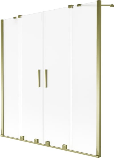 Mexen Velar Duo badwand 2-delige schuifbaar 140 x 150 , matglas, goud - 896-140-000-32-50