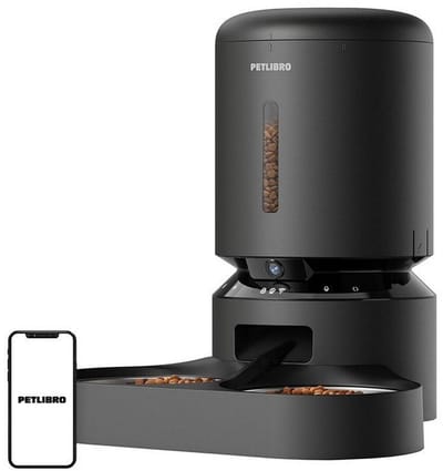 Petlibro Granary Camera Food Dispenser with Double Bowl 5L Black