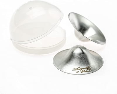 MOOGCO Silver nipple guards - maat L - de originele zilveren tepelbeschermer- 925 zilver - met KUNSTSTOF BEWAARDOOS