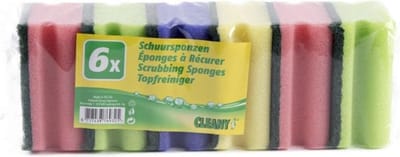Schuurspons met handgreep per 6 - Kleur