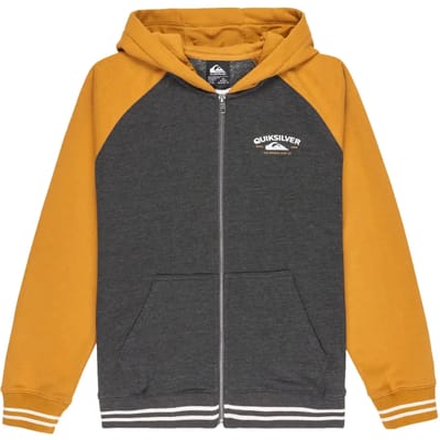 Quiksilver Knowledge Area Sweatshirt Met Rits Geel 14 Years Jongens