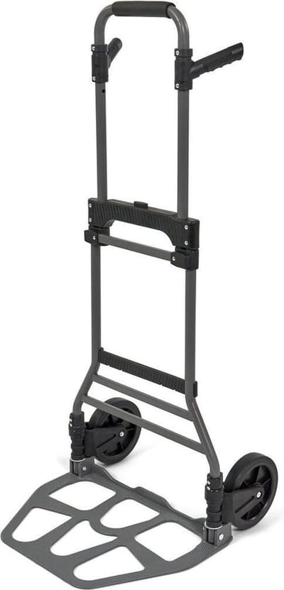 HBM Opvouwbare Steekwagen 150 kg met Handvatten, Inklapbaar, 2 Wielen, 49 cm breed, 110 cm lang