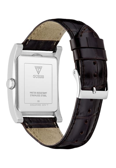 Guess Draper Quartz Analoog Horloge Bruin Behuizing: 100% Roestvrij Staal| Armband: Echt Leer 33.5 mm U1484G1M, U1484G2M