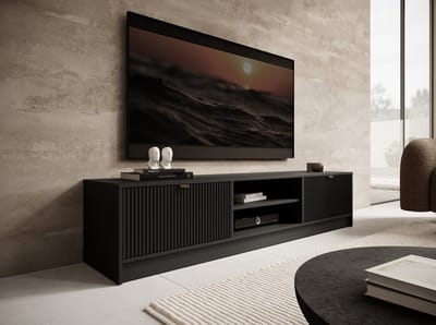 Meubella - TV-Meubel Tavares - Zwart - 180 cm