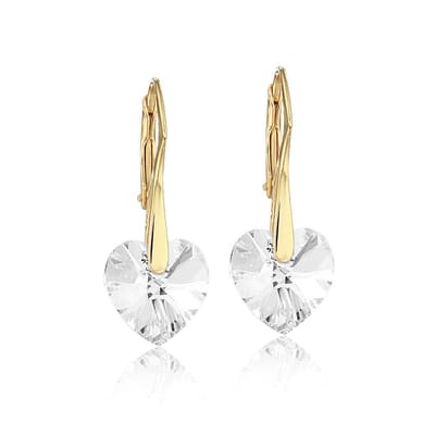 Montebello Oorbellen Lily HZ77 - Swarovski Hart - 925 Zilver Verguld - Ø10mm - 25mm