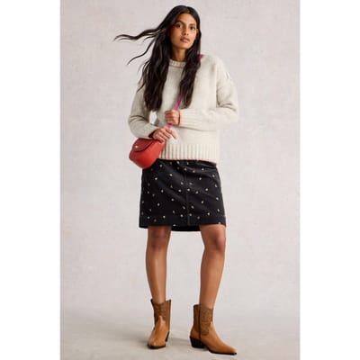 White Stuff Tia Embroidered Cord Skirt Grey Multi Taglia: 10 | Minigonne Outlet | Donna | Grigio