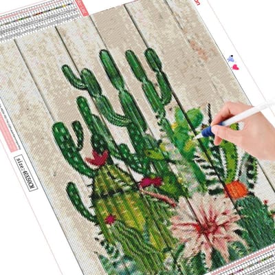 5d bricolage diamant peinture mosaïque Cactus diamant broderie paysage 30x30CM gray