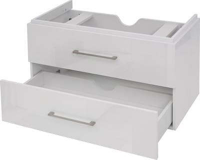 Premium wastafelonderbouw MCW-D16, wastafelonderbouw badkamermeubel, hoogglans 90cm ~ wit