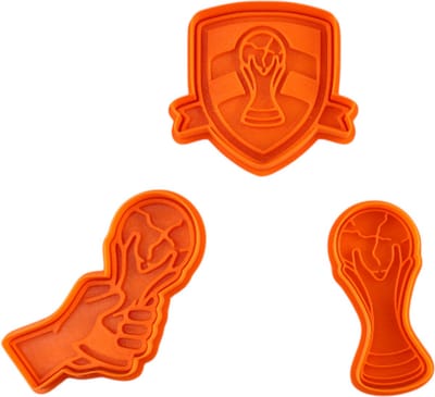 Uitsteekvormpjes voetbal – Koekjes Uitstekers – stempel voor deeg fondant klei – Cookie Cutter - WK & EK - Oranje WK beker set