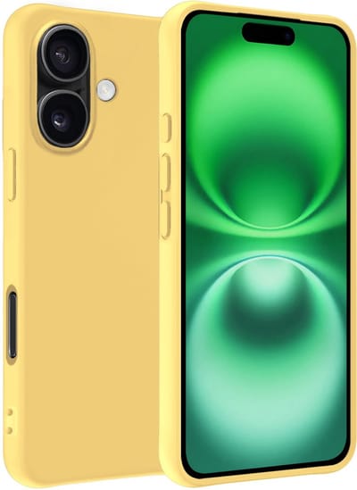 Hoesje Geschikt voor Apple iPhone 16 - Sterk & Shockproof - Hoes Cover - Siliconen Case - Geel
