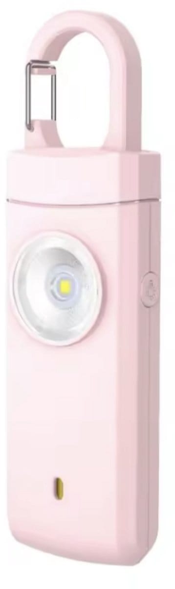 Zelfverdedig alarm - Compact alarm - 130dB - Krachtige Persoonlijke Alarm - 130 Db Geluid Flits - Zelfverdediging Sleutelhanger - Senioren Noodsignaal - Draagbaar Veiligheidsalarm - Roze - CHPN