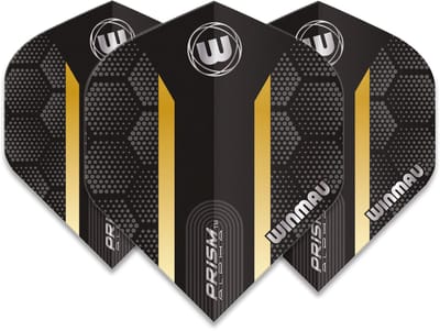 Winmau Prism Alpha Extra Thick Black & Gold Stripe - Dart Flights
